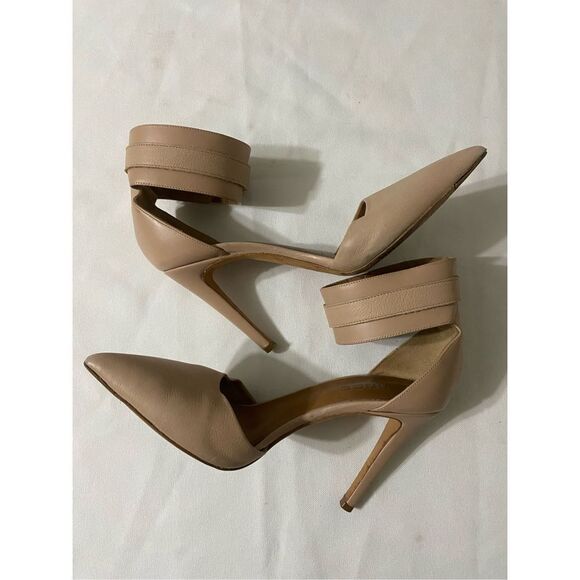Vince Ada Women's 6 Beige Ankle Strap Pointed Toe Heels Pumps - Picture 5 of 6